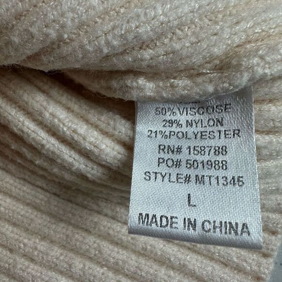 Mable Cropped Ribbed Sweater Size Large Mock Neck - Picture 8 of 9